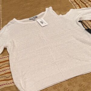 NWT SWTR White Cold Shoulder Sweater, Linen, Retails for $168, M